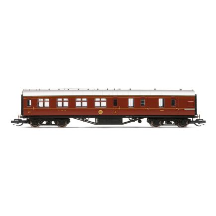 Hornby TT4009A TT Gauge LMS 57ft Period III Brake Third Coach 5832 LMS Maroon