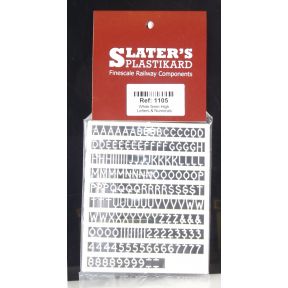 Slaters 1105 White 5mm High Lettering & Numerals