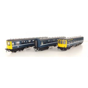 Heljan 1454 OO Gauge Class 104 3 Car DMU BR Blue With White Stripe