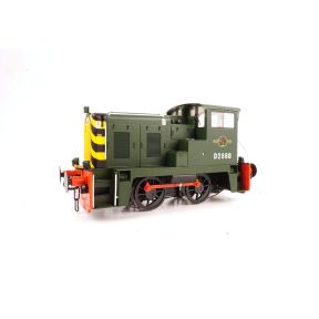 Heljan 2871 O Gauge Class 02 0-4-0 Shunter D2860 BR Green With Wasp Stripes