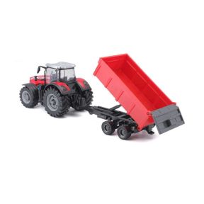 Bburago 18-31662 Massey Ferguson 8700 Tractor With Red Tipping Trailer