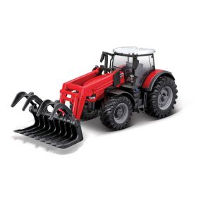 Massey Ferguson 8740S Farm Tractor With Front Loader and Grabber