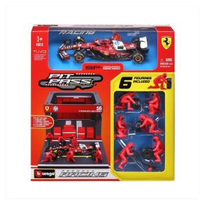 Bburago 18-36-865L Pit Pass Diorama Ferrari SF-25 Charlies Leclerc 2025 Season Diecast Model