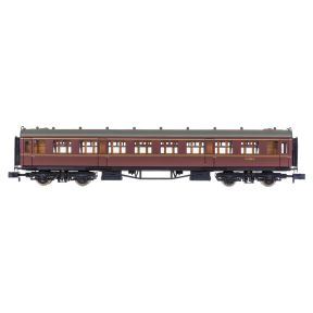 Dapol 2P-000-106 N Gauge GW Collett Second Class Coach BR Maroon W1080W