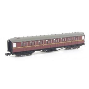 Dapol 2P-011-077 N Gauge LNER Gresley Second Class Coach BR Maroon E12108E