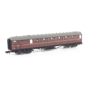 Dapol 2P-011-274 N Gauge LNER Gresley Brake Composite Coach BR Maroon E10014E