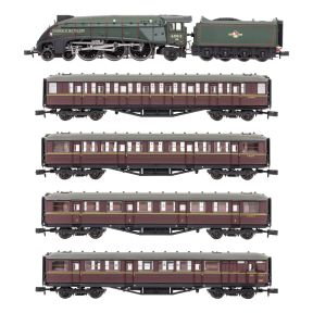 Dapol 2S-008-018 N Gauge LNER A4 4-6-2 60013 'Dominion Of New Zealand' BR Green Late Crest With Four Gresley Coaches