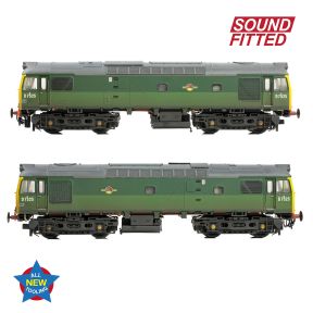 Bachmann 32-342SF OO Gauge Class 25/2 D7525 BR Two Tone Green Full Yellow Ends Weathered DCC Sound Fitted