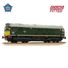 Bachmann 32-343SF OO Gauge Class 25/1 D5225 BR Green Small Yellow Panels DCC Sound Fitted