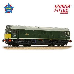Bachmann 32-343SFX OO Gauge Class 25/1 D5225 BR Green Small Yellow Panels DCC Sound Fitted Deluxe