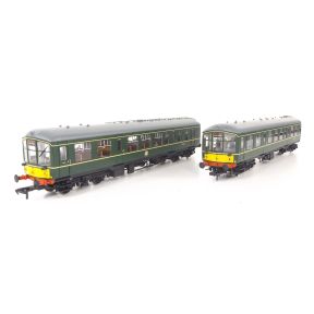 Bachmann 32-515A-SH OO Gauge Derby Lightweight 2 Car DMU BR Green Small Yellow Warning Panels DCC Sound Fitteed