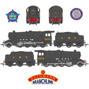 Bachmann 35-226 OO Gauge LMS 8F 2-8-0 8233 LMS Black Riveted Tender