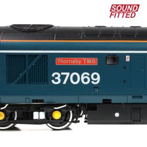 Bachmann 35-312SF OO Gauge Class 37/0 37069 'Thornaby TMD' BR Blue White Stripe Split Headcode DCC Sound Fitted
