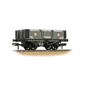 Bachmann 37-027B OO Gauge 5 Plank Wagon Steel Floor 'Penderyn Limestone Quarries Co.' Grey No.334
