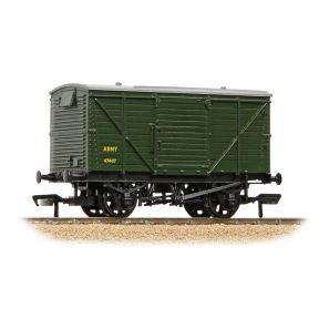 Bachmann 37-806A OO Gauge LMS 12 Ton Planked Ventilated Van ARMY Green