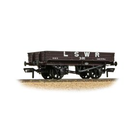 Bachmann 37-940 OO Gauge 3 Plank Wagon LSWR Brown No.326