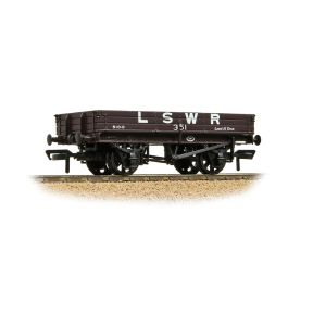 Bachmann 37-940A OO Gauge 3 Plank Wagon LSWR Brown No.351