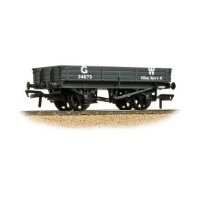 Bachmann 37-941A OO Gauge 3 Plank Wagon GW Grey No.34873