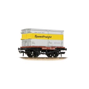 Bachmann 37-990A OO Gauge Conflat Wagon BR Bauxite Early with Speedfreight BA Container