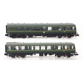 Graham Farish 371-880-SH N Gauge Class 108 2 Car DMU BR Green Small Yellow Panels DCC Sound Fitted