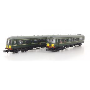 Graham Farish 371-880-SH N Gauge Class 108 2 Car DMU BR Green Small Yellow Panels DCC Sound Fitted