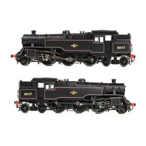 Graham Farish 372-536A N Gauge BR Standard 4MT Tank 80117 BR Lined Black Late Crest