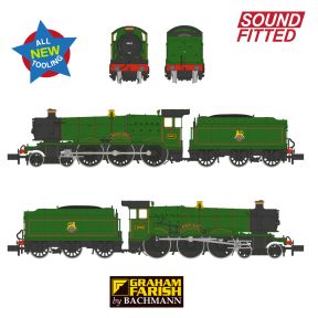 Graham Farish 372-010SF N Gauge GW 49xx Hall 4-6-0 4962 'Ragley Hall' BR Green Early Crest DCC Sound Fitted
