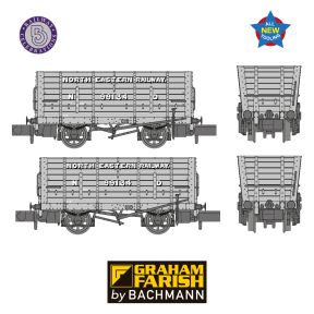 Graham Farish 373-375A N Gauge NER P7 Coal Hopper North Eastern Railway Grey ND