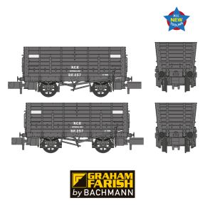 Graham Farish 373-378 N Gauge NER P7 Coal Hopper NCB Black