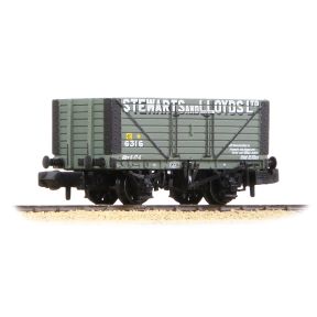Graham Farish 377-150C N Gauge 8 Plank Wagon Fixed Ends Stewarts & Lloyds Ltd Grey No.6316
