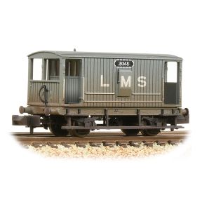 Graham Farish 377-750A N Gauge MR 20 Ton Brake Van With Duckets LMS Grey Weathered