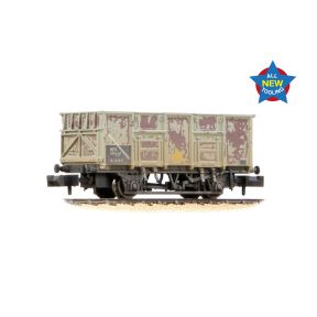 Graham Farish 378-052 N Gauge BR 24.5 Ton Mineral Wagon BR Grey TOPS B282827 Weathered