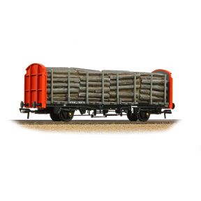 Bachmann 38-300B OO Gauge BR OTA Timber Wagon BR Railfreight Red With Load 200770