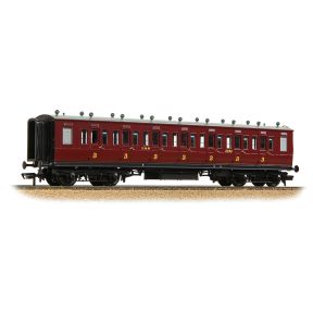 Bachmann 39-873A OO Gauge LNWR 50ft Arc Roof Third Corridor Coach LMS Crimson Lake No.2334