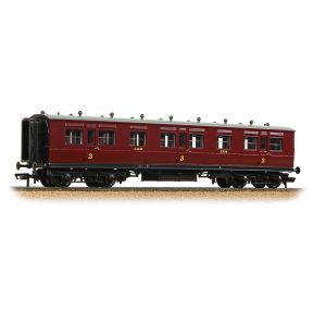Bachmann 39-873A OO Gauge LNWR 50ft Arc Roof Third Corridor Coach LMS Crimson Lake No.2334