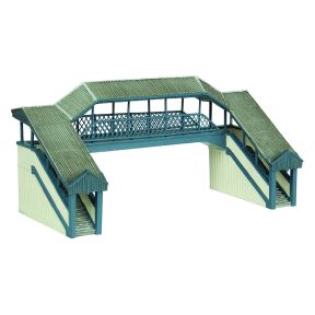 Graham Farish 42-020B N Gauge Covered Metal Footbridge Blue & Cream
