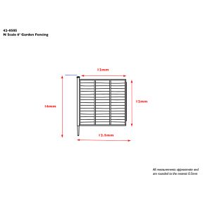 Graham Farish 42-0505 N Gauge 6ft Garden Fencing (x10)