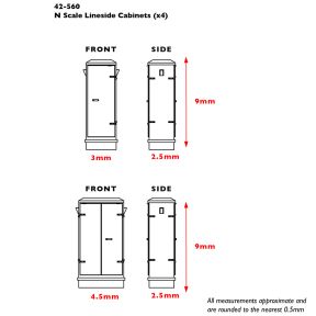 Graham Farish 42-560 N Gauge Lineside Cabinets x4