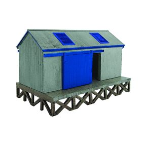 Bachmann 44-006G OO Gauge Corrugated Goods Shed Grey and Blue