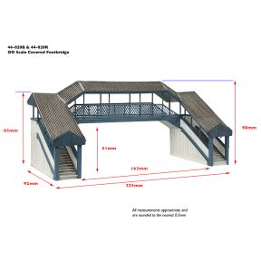 Bachmann 44-020B OO Gauge Covered Metal Footbridge Blue and Cream