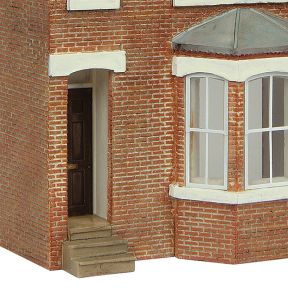 Bachmann 44-0214B OO Gauge Low Relief Right Hand Bay Terrace Black