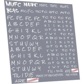 Railtec 4MM-8975 OO Gauge Football Graffiti Pack A Waterslide Decals