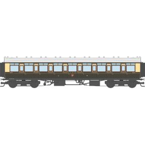 Dapol 4P-021-101 OO Gauge GW Toplight Corridor Third Class Coach 1925 GW Lined Chocolate & Cream 3930