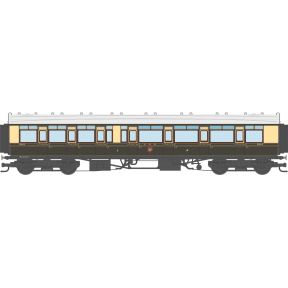 Dapol 4P-021-103 OO Gauge GW Toplight Corridor Composite Coach Right Hand 1925 GW Lined Chocolate & Cream 6943