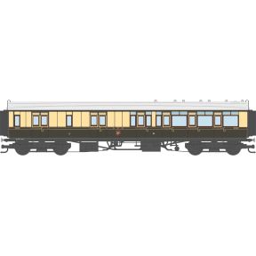 Dapol 4P-021-105 OO Gauge GW Toplight Corridor Brake Third Coach Right Hand 1925 GW Lined Chocolate & Cream 3593