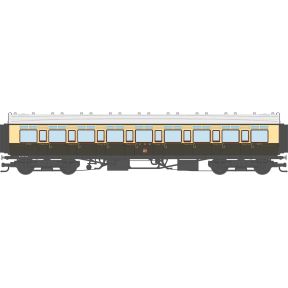 Dapol 4P-021-201 OO Gauge GW Toplight Corridor Third Class Coach 1930 GW Chocolate & Cream Twin Cities 2573