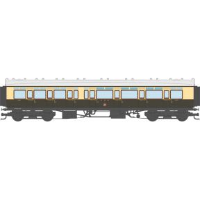 Dapol 4P-021-203 OO Gauge GW Toplight Corridor Composite Coach Right Hand 1930 GW Chocolate & Cream Twin Cities 6941