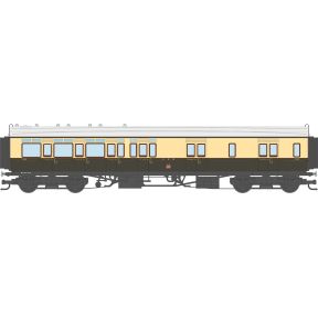 Dapol 4P-021-204 OO Gauge GW Toplight Corridor Brake Third Coach Left Hand 1930 GW Chocolate & Cream Twin Cities 3598