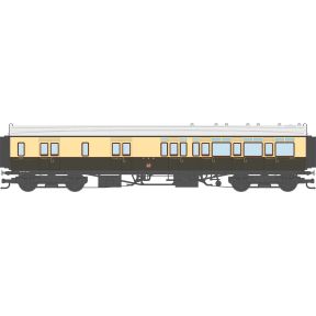Dapol 4P-021-205 OO Gauge GW Toplight Corridor Brake Third Coach Right Hand 1930 GW Chocolate & Cream Twin Cities 3775