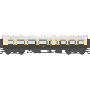 Dapol 4P-021-302 OO Gauge GW Toplight Corridor Composite Coach Left Hand 1935 GW Chocolate & Cream Roundel 6942